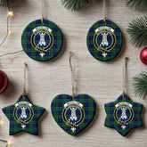 McCallum Modern Tartan Crest Christmas Ceramic Ornament